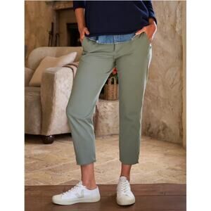 Frank & Eileen Wicklow Twill Italian Chino Pants Rosemary Green Stretch Size 6